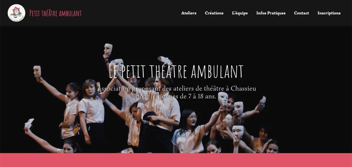 Page d'accueil du site internet du Petit Théâtre Ambulant de Chassieu